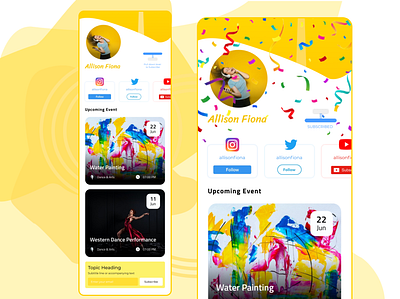 Content Creator app UI by Nishant Saini content contentcreator creator design minimal uidesign uiux ux yellow