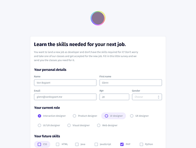 Free Code Camp form free code camp gray grey interface interfacedesign purple survey