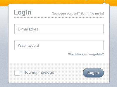 Nog geen account? blue clean grey login texture yellow