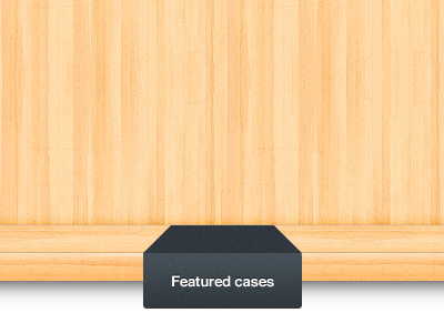 Featured cases case featured shelf wood