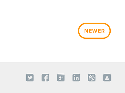 Newer Button button grey icons orange portfolio proxima nova rockwell light social media