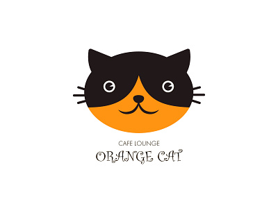 Logo for lounge cafe Orange Cat. animal cat character flat icon illustration kitty logo stickers vector