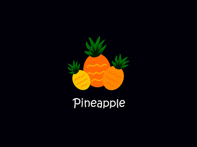 Pinapple Logo ananas black flat fruit illustration logo pina colada pinapple stickers vector