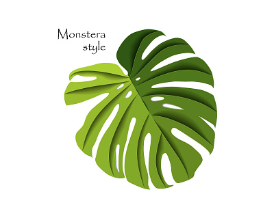 "Monstera". Vector illustration. art exotic flat green illustraion leaf logo monstera plant vector