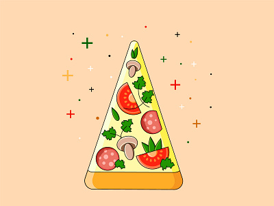 "Italian Pizza". Vector illustration.