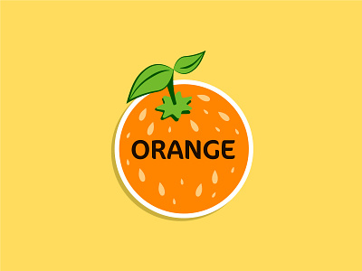 "Orange sticker". Vector illustration. art flat fruit graphic illustration illustrator logo logos orange sticker stickers summer vector