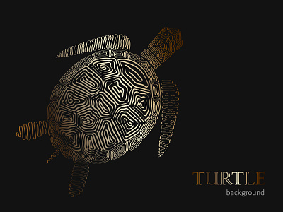 Gold Turtle. animal art background design flat illustraion illustration illustrator logo maskot pattern turtle vector