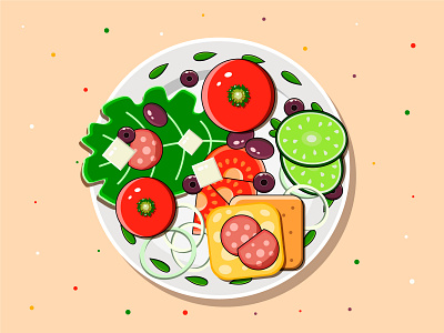 Food. Illustration for menu. art breakfast cook design eat fastfood flat food illustraion illustration illustrator menu restourant vector