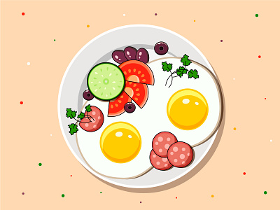 Food. Illustration for menu. art cook design eat eggs flat food fruit illustration illustrator meal menu restaurant vector veran