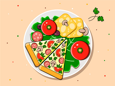 Food. Illustration for menu. art cook design eat flat food fruit illustraion illustration illustrator italia italian pizza vector