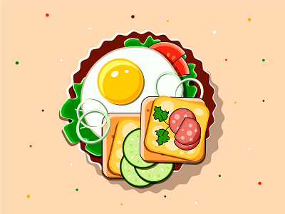 Food. Illustration for menu. art bread cafe cheese design egg flat food fruit illustration illustrator menu restaurant salad vector