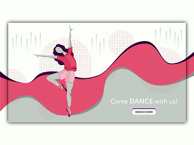 Dance school landing page. art branding dance dancer design flat girl illustration illustrator landing ui ux vector web