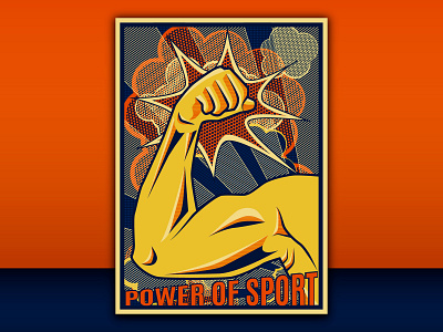 "Power of sport". Vector illustration. arm art design fitness flat graphic gym illustration illustrator power sketch sport symbol vector