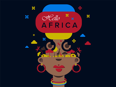 "Hello Africa". Vector painting.