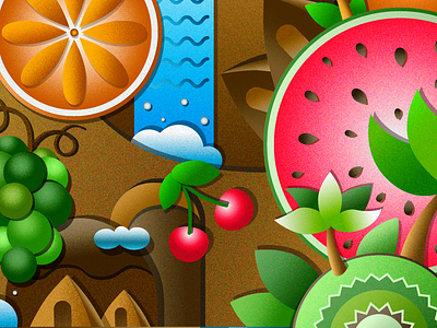 "Fruit island". Vector illustration