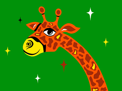 Giraffe animal art branding children des design flat graphic graphic design kids logo tshirt vector