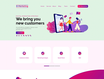 Marketing Website UI Tamplate animation illustration illustrator lettering type typography ui ux vector web