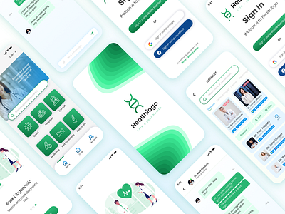 Healthiago | Health Concept App app appscreens concept conceptapp design figma health healthapp iosapp medical medicine mobileapp ui ui ux ui design uidesign uiux visual design