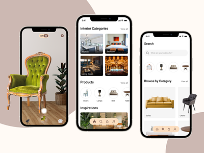 Interior AI Concept App adobe adobexd ai app ai mobile app app ui beauty figma furniture home interior interior design interiorapp mobile app sketch ui ui ux ui design uidesign uiux xd
