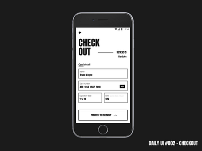 Daily UI #002: Checkout black challenge checkout dailyui mobile ui white