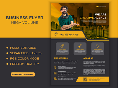 Business Flyer borchure business corporate dribble flyer freepik landing page professional shots trendy uiux