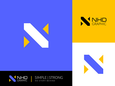 NHD Graphic Logo (New concept) brand identity branding flat minimal iconic lettermark logo design logo redesign minilar logo n letter nhd graphic visual identity wordmark