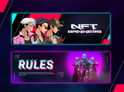 NFT Opensea, Twitter Header Banner banner design blockchain crypto gaming header nft nftbanner opensea opensea banner social media banner twitter header ui design web banner