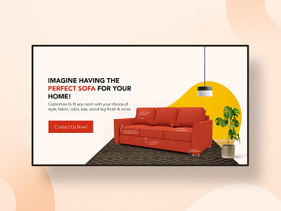 Web banner Ads banner ads furniture hero banner landing page banner promotional. sofa ui design web banner