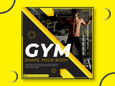 Fitness GYM banner banner brand identify fashion fitness gym social media banner