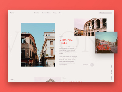 Traverse | Website Concept architecture concept guide italy red serif travel traveling ui ui ux ui design ux ux design web design website
