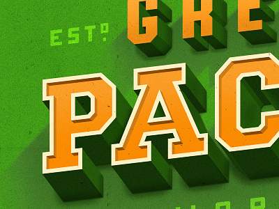 Green Bay Packers 3d bay depth football grain green nfl packers shadow texture type