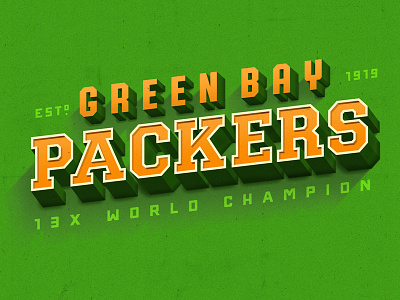 Green Bay Packers 3d bay depth football grain green nfl packers shadow texture type