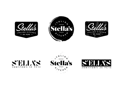 Stella's Concepts badge italian kitchen logo restaurant stellas texture wordmark