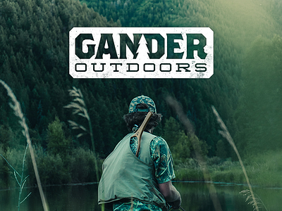 Gander Logo badge camping contest fishing gander hunting logo outdoors pine tree wordmark