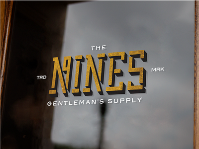 The Nines barbershop branding gentlemen gold logo men nine shave type wordmark