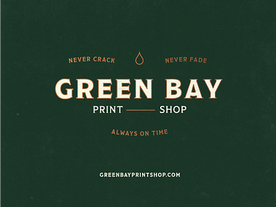Green Bay Print Shop ephemera gold foil green green bay print screen print shop typeset