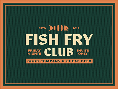 Fish Fry Club badge branding club fish green bay lockup logo type wisconsin wordmark