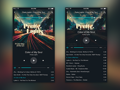 Music Player app audio flat ios iphone mobile music player ui ux