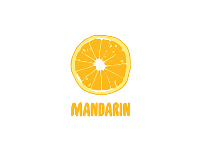 Mandarin logo brand design flat fruit illustration logo logotype orange typography vector