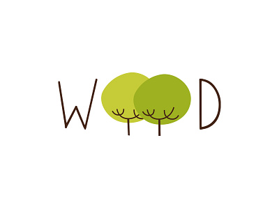 Wood design flat green illustration logo logotype tree typography vector wood