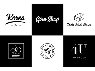 Logos black branding label lettering logo logotype typography vector white