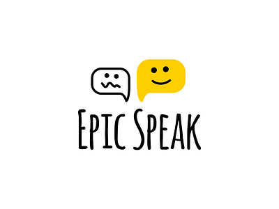 Epic Speak brand branding design flat icon illustration logo logotype minimal typography vector yellow