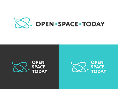 Open Space Today logo v2 blue brand branding design design art designer flat icon idenity illustration logo logotype minimal planet space typography vector web