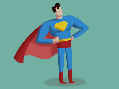 Superman dc comics illustration minimalist superman