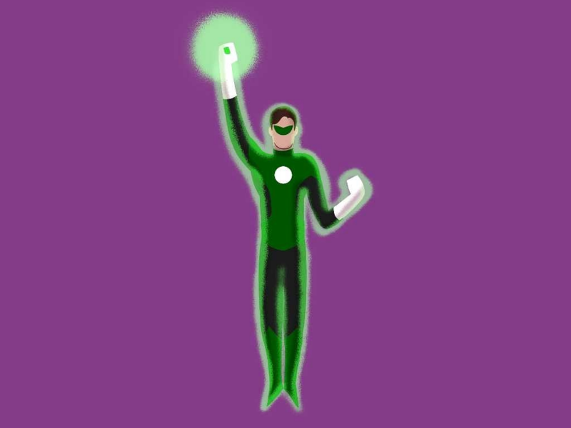 Green Lantern minimalist illustration green lantern dc comics