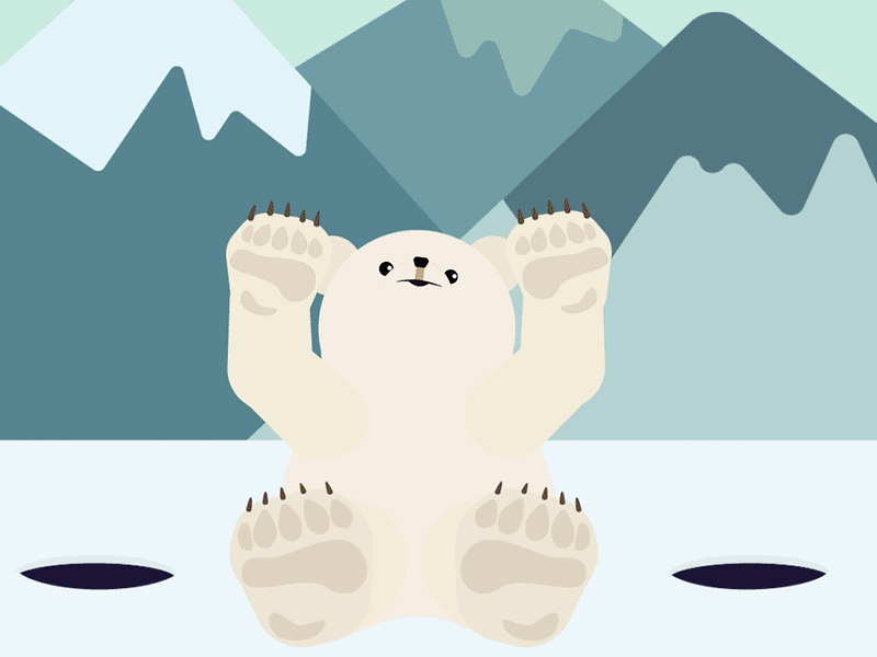Polar Bear Loop Animation animation gif graphic design loop motion graphics