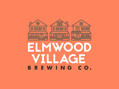 Elmwood Village Brewing Co. Logo beer brewery buffalo elmwood house icons illustrator logo vector