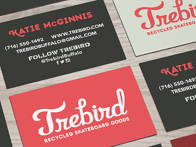 Trebird Business Cards branding business card identity illustrator logo print vector wordmark