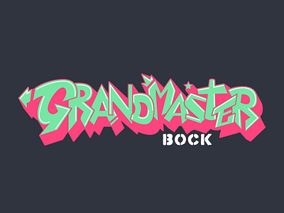 Grandmaster Bock beer bock brewery hip hop illustrator lettering logo typography vector wordmark