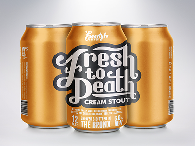 Fresh to Death Cream Stout Can beer branding brewery can illustrator lettering logo typography
